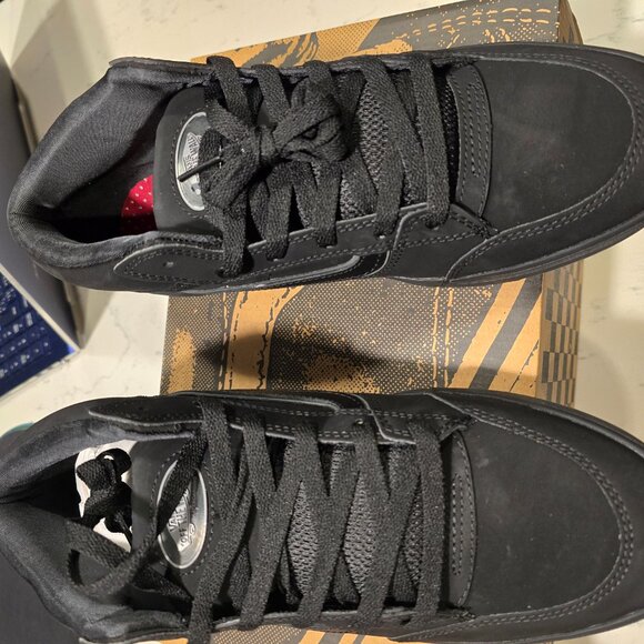 Vans Men's Zahba Mid Black Pewter Grey Suede Striped Skate Shoes Size 10 NEW - Picture 4 of 7